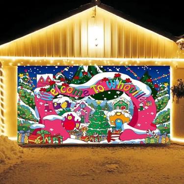 Imagem de Bem-vindo a Whoville cenário de inverno vila natalina fotografia de fundo para crianças primeiro aniversário chá de bebê feliz ano novo Natal festa decoração suprimentos foto adereços (10 x 6 pés)