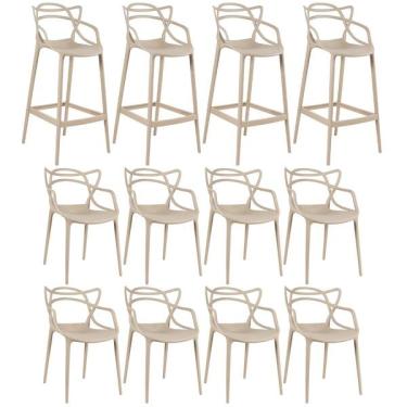 Imagem de Kit - 8 X Cadeiras + 4 X Banquetas Altas Masters Allegra - Nu