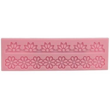 Imagem de Molde de silicone renda de açúcar barrado para decorar f472 - CM