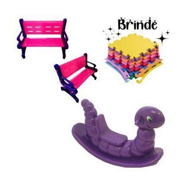 Imagem de Playground Infantil  Banco Plástico, Gangorra Nhoca e Tatames Inclusos