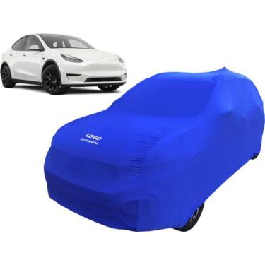 Imagem de Capa Carro Elétrico Tesla Model Y Tecido Helanca Macio - Mz, Azul