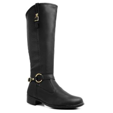 Imagem de Bota Montaria Feminina Em Sintético De Alta Qualidade Cano Longo Fivel