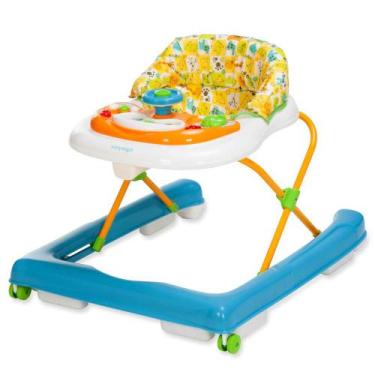Imagem de Andador Infantil Buggy 3 Posições Bandeja Musical Brinquedo Azul Voyag