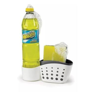 Imagem de Porta Detergente E Bucha Double Branco E Cinza - Arthi