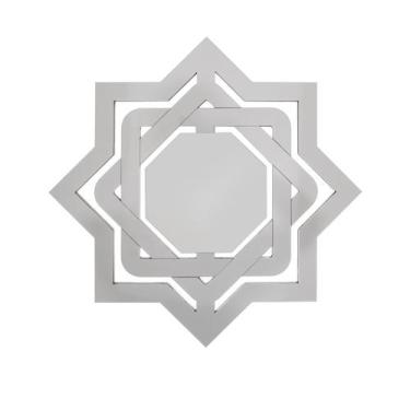 Imagem de Espelho Decorativo Veneziano Sala Quarto 95x95 3872 - CREATUS, prata