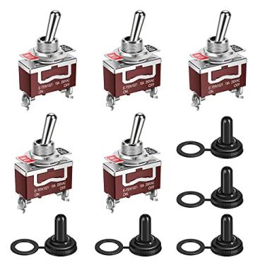 Imagem de cnaodun Interruptor de Alternância À Prova D'Água 30A 12Vdc/15A 250Vac Dc Marine Spst Switch 2 Vias Liga/Desliga com Tampa de Inicialização À Prova de Intempéries para Barco Automotivo(5)