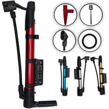 Imagem de Bomba De Ar Manual Portátil Multiuso Para Encher Bola Câmera De Ar Pneu de Bike Bicicleta Moto Colchão Inflável Piscina Infantil Inflador Manual Leve Resistente Com Acessórios- Linha Premium.