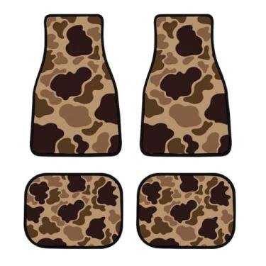Imagem de JOJOART Conjunto de 4 peças de pato, vintage, camuflagem, tapete de carro, antiderrapante, tapete automotivo, tapetes para pés, acessórios para interiores para todos os climas, acessórios decorativos