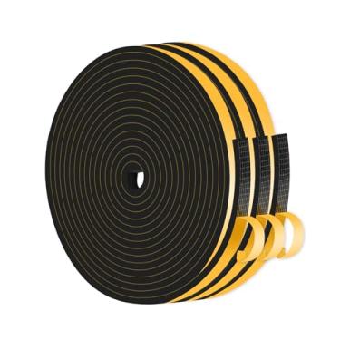 Imagem de MIKONIYA Vedação de Porta com Vedação Contra Intempéries, Vedação Contra Intempéries, À Prova de Som, Isolamento A Frio, Fita Isolante de Espuma Cr de Alta Densidade para Porta, Mo (1/4 Pol X 1/8 Pol