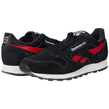 Imagem de Reebok Tênis de couro clássico unissex para adultos, Human Rights Now Preto/Vetor Vermelho/Dourado Metálico, 10.5 Women/9 Men
