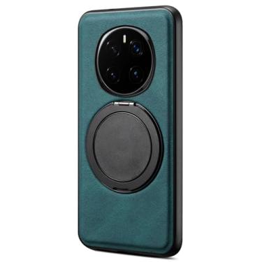 Imagem de POYUFRG Com capa de anel para Honor Magic 7 Pro/7, capa de couro retrô estilo comercial leve capa ajustável com suporte fino, verde, 7