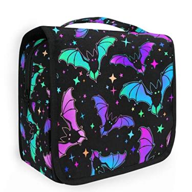 Imagem de Bolsa de Higiene Pessoal Suspensa Esqueleto com Borboleta Chama Bolsa de Maquiagem de Viagem para Artigos de Higiene Pessoal Portátil Organizador de Artigos de Higiene Pessoal Bolsas Cosméticas com