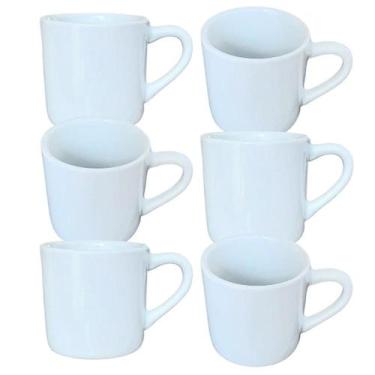 Imagem de Jogo 6 Caneca Xícara 100ml Café Chá Cappuccino - Porcelana - Antilope 