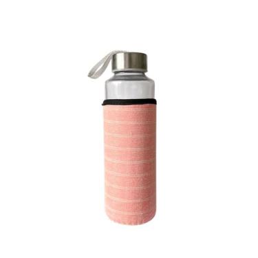 Imagem de Garrafa De Vidro Com Capa Neopreme 400ml Chá Agua - Riohome, Rosa