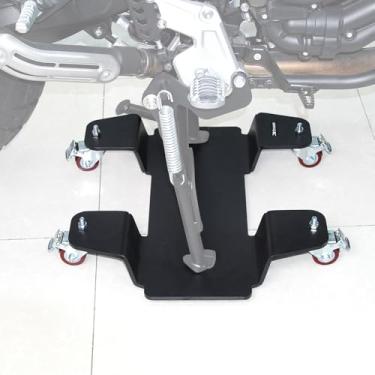Imagem de Xitomer Motocicleta - Comporta até 226,8 kg - Suporte central Dolley 360 graus Castor Heavy Duty Bike Dolly para facilitar o movimento em espaços apertados Ideal para cruzadores, bicicletas esportivas