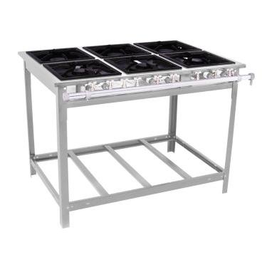 Imagem de Fogão Industrial Comercial Gás Extra Inox 30x30 6 Bocas 3 Duplas Ei6d3e e - Venâncio