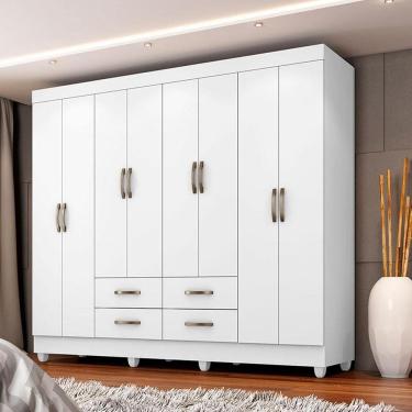 Imagem de Guarda Roupa Casal Ambiente Porto 8 Portas Branco – Móveis Leão