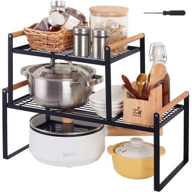 Imagem de Prateleira de bancada de cozinha DOTORYDESIGN, empilhável, ampla, pacote com 2