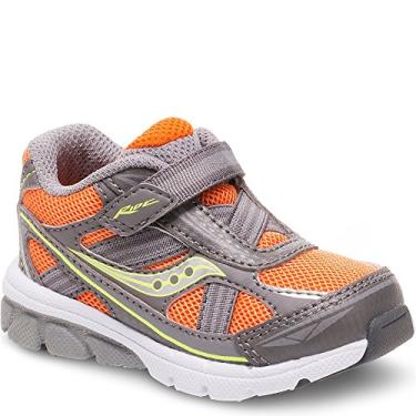 Imagem de Tênis infantil masculino Saucony (infantil), Orange/Grey, 4.5 Wide Toddler