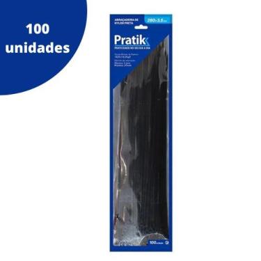 Imagem de Cinta Plástica Abraçadeira Pratik Nylon Diversos Tamanhos 100 unidades