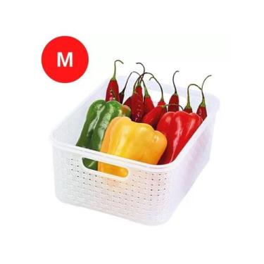 Imagem de Cesto Organizador De Geladeira Armário 25,5cm Rattan 4 Litro - Nitron