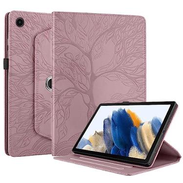 Imagem de Capa giratória para Samsung Galaxy Tab A8 de 10,5 polegadas 2022 SM-X200/X205 Capa de couro PU leve com suporte para tablet Galaxy Tab A8 de 10,5 polegadas - ouro rosa
