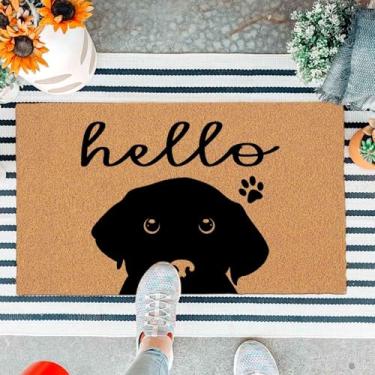 Imagem de Capacho engraçado para porta da frente, tapete de entrada ao ar livre, tapete marrom, presente de cachorro para dono de cachorro, tapete de casa com tapetes de boas-vindas para varanda frontal
