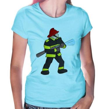 Imagem de Baby Look Bombeiro - Foca na Moda, Azul bebê, M