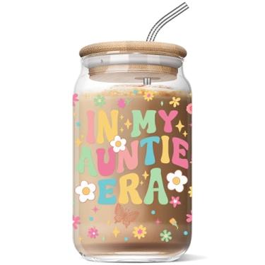 Imagem de Nurforta Ideias de presentes de aniversário para tia - presentes de dia das mães para tia tia da sobrinha - presentes engraçados para tia, tia, nova tia, anúncio de tia, promovido a tia - vidro de