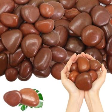 Imagem de Lechloris 20Lb Red River Rocks Outdoor Landscaping- Seixo Polido Para Plantas – Pedras Decorativas De Jardim-1-2 Grandes Pedras De Planta, Ideal Para Aquário, Decoração De Casa