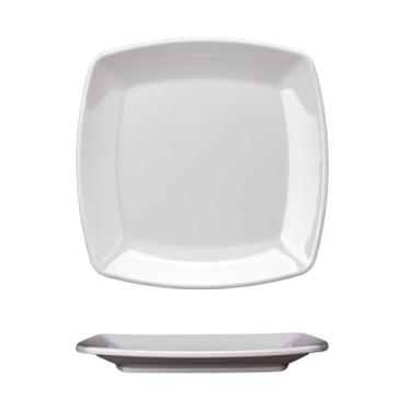 Imagem de Prato de porcelana de imitação de plástico branco, prato quadrado de restaurante de hotel - H7110 branco 253 * 253 * 25 mm