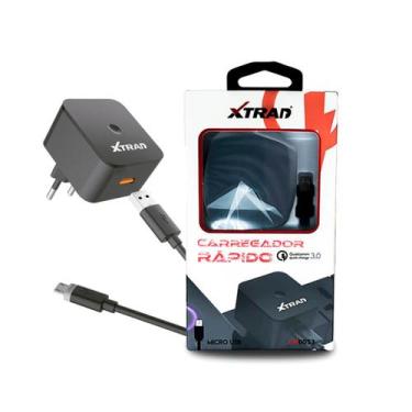 Imagem de Cabo com Fonte Carregador Turbo Micro USB V8 Alta Qualidade - Xtrad