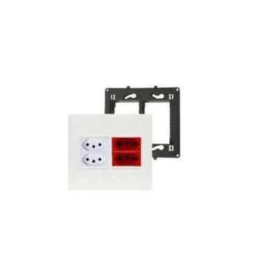 Imagem de Conjunto 4x4+Suporte 4x4 + 4 Mods Tomada 10A+20A Pial Plus+ - Legrand