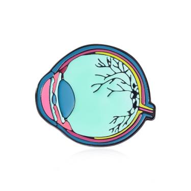 Imagem de Dr's gift Broche esmaltado de globo ocular, joias de oftalmologia médica, crachá de olho para mochila de lapela, Medium, Zinco, Sem Pedra Preciosa