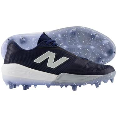 Imagem de New Balance FuelCell Comp V4 Tênis de beisebol masculino, Azul-marinho/branco, 45