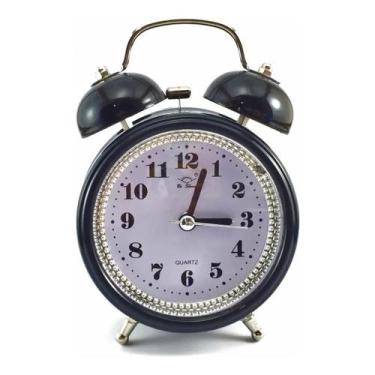 Imagem de Relógio Despertador Metal Antigo Retro Sino Super Alto Pilha - PDIMPOR