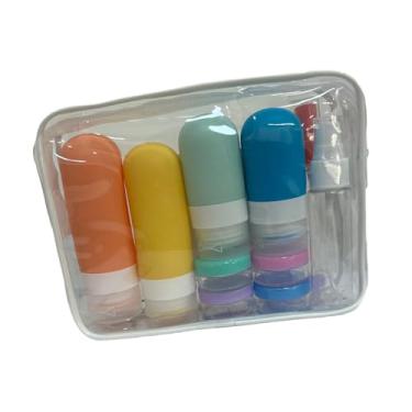 Imagem de Zialofi Garrafas de viagem para produtos de higiene pessoal, s vazios, recipientes líquidos multiuso com saco de armazenamento para gel de, Amarelo