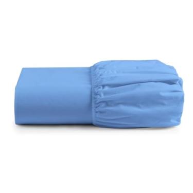 Imagem de Lençol com elástico avulso 100% algodâo 200 fios todos tamanhos solteiro casal queen king size (Azul, Solteiro)