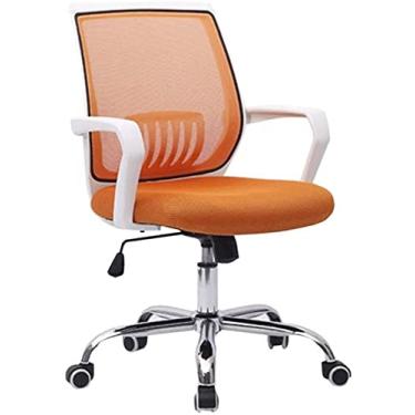 Imagem de Cadeira de escritório móveis computador assento de mesa estofado doméstico ergonômico cadeira ajustável plataforma giratória com volante banco de massagem (cor: roxo) (laranja)