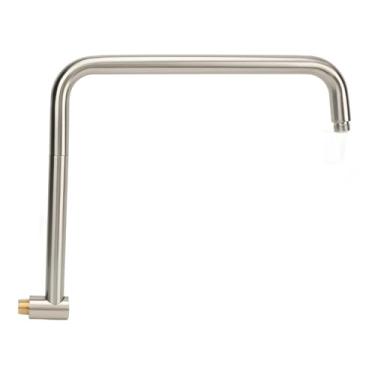 Imagem de 14Inch S Forma Chuveiro Extensão Braço Aço Inoxidável, Rotação de 360 ° Chuva Chuveiro Substituição Da Tubulação, Cintura Alta Chuveiro Longo Escovado Extensor Horizontal Tubo,
