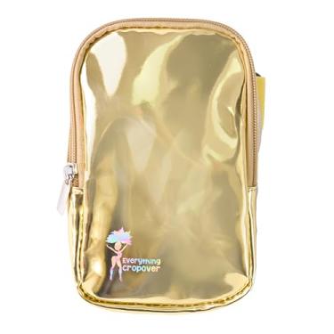 Imagem de Bolsa tiracolo 3 em 1 | Arnês de perna de carnaval para mulheres | Bolsa de cintura holográfica | Rave Leg Pack com fivelas, Dourado, One Size, Bolsa de coxa 3 em 1, pochete transversal