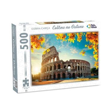 Imagem de Quebra Cabeça 500 Peças Paisagem Coliseu no Outono Roma +7 Anos Pais e Filhos