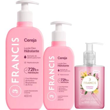 Imagem de Kit Hidratante Francis Cereja Rosa + Sabonete Líquido Francis Cerejeira e Ylang