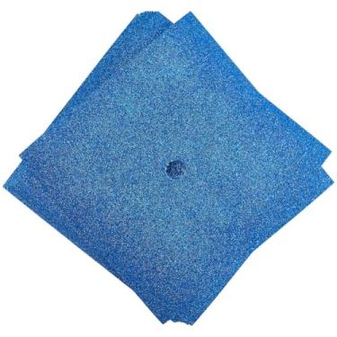 Imagem de GORGECRAFT 10 peças de papel de construção com glitter, 24 x 24 cm, adesivos autoadesivos de graduação, decorações, cartolina pesada para bonés de graduação, materiais de scrapbook, azul royal