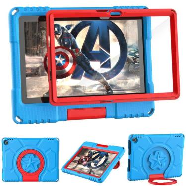 Imagem de Capa para tablet Lainergie à prova de choque com protetor de tela para Amazon Fire HD 10 e Fire HD 10 Plus Kids 13ª e 11ª geração 2023/2021 azul