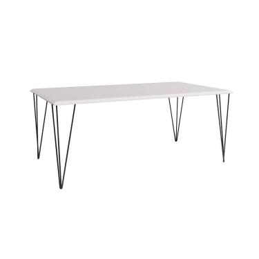 Imagem de Mesa Elen Tampo Retangular 150 X 90 Cm De Madeira Branco New Green - Branco