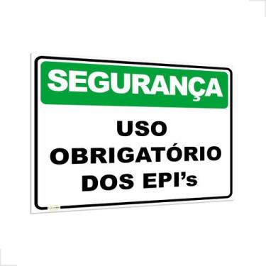Imagem de Placa Segurança Uso Obrigatório de EPI 30x20cm - Placa forte, 40x50cm,
