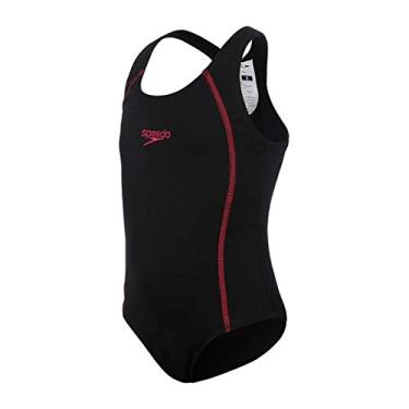 Imagem de Maiô Infantil, Speedo, Acqua Basic, Acquaplus Liso com Costas Nadador Fechada, tamanho 6 - Preto
