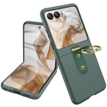 Imagem de YQODSZ Capa para Motorola Razr 2024 com suporte de anel, capa protetora rígida fina de policarbonato com protetor de tela traseira resistente a arranhões à prova de choque para Motorola Razr 50 2024