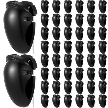 Imagem de Fullhawl 50 peças de clipes de cubículo painel de tecido, acessórios de cubículo, painel divisório, clipe de parede, fotos de escritório, parede para notas, memorandos, tamanho padrão (preto)